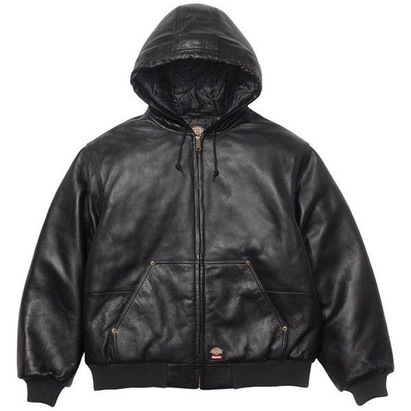 最新でオシャレ【シュプリーム Dickies 偽物】フード付き レザー ワークジャケット sp02191