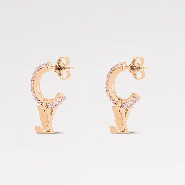 【即発】クリスタル輝く《ルイヴィトン》 ピアス コピー フープ LV アイコニック M01732