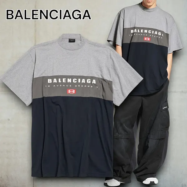 バレンシアガ Tシャツ n級品 ロゴ 半袖 ブロック 744439TSVB11300