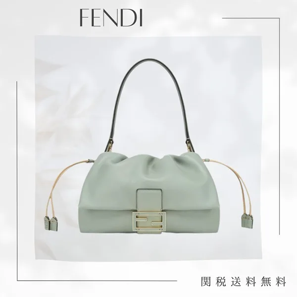 上品高見え■フェンディ マンマバゲットバッグ 偽物 グリーン 8BR833AQ0DF1SK5