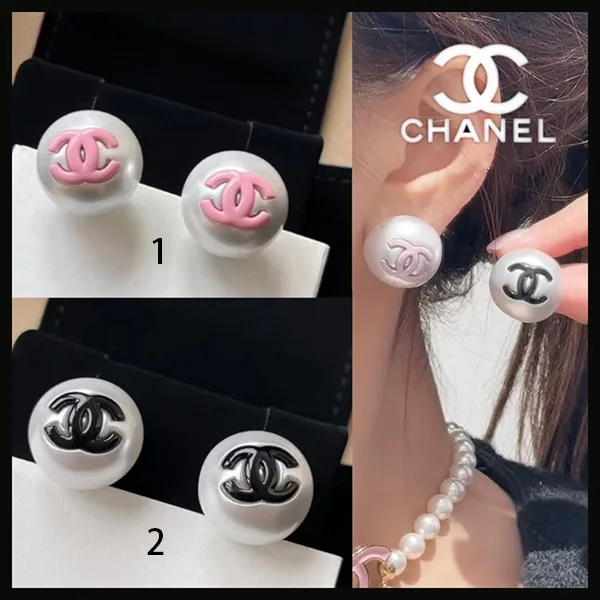 大人気定番シャネル パール×CCマーク ロゴ ピアス フェイク レジン 2色 xnr145222