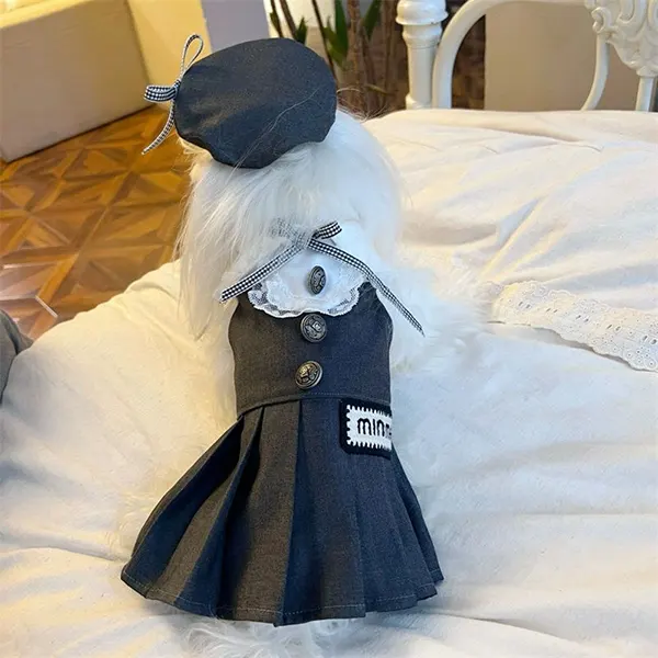 ミュウミュウ 犬用洋服 ハット付き2点セット ペット服 w25070501