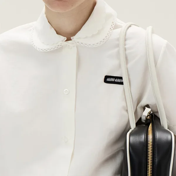 ミュウミュウ シャツ 偽物 Slubbed poplin shirt. シャツ MK1932