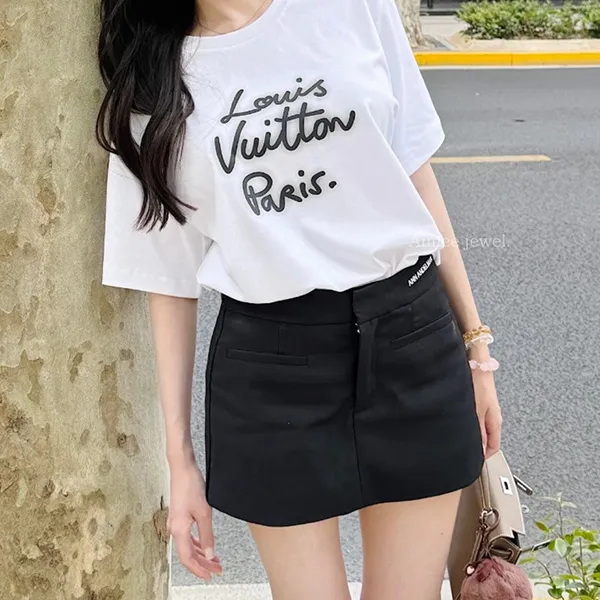 ＊手書きロゴ＊【ルイヴィトン コピー】グローシグネチャー Tシャツ 1AHK91