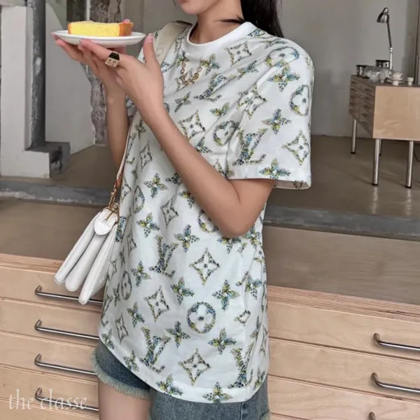【色合い鮮やか♪】ルイヴィトン コピー フローラルモノグラム Tシャツ 1AFGRV