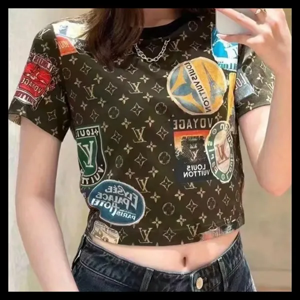 定番☆可愛い丈とデザイン☆ルイヴィトン Tシャツ 偽物 エリゼパレスクロップトップ 1AFMYO