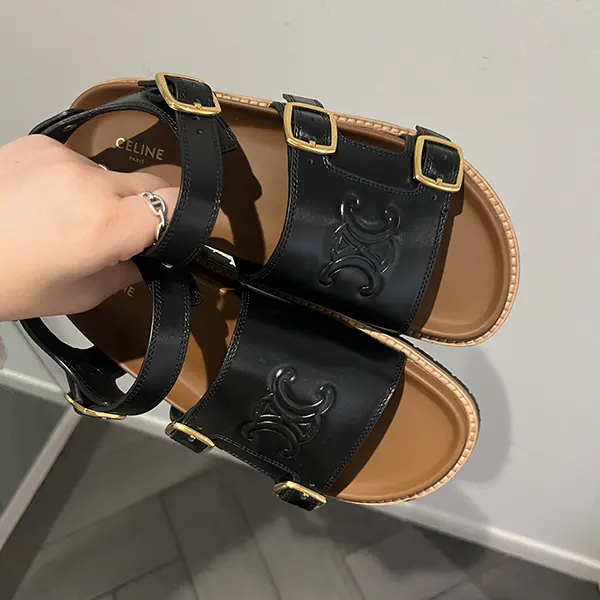 【スタイリッシュ♪】セリーヌ トリオンフ レザー サンダル 25 2色 359743644C.38NO