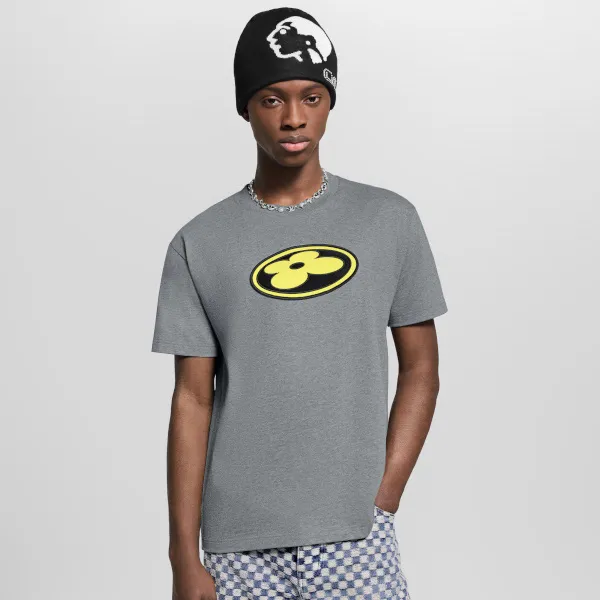 パロディ【光沢感のあるサテンパッチ】ルイヴィトン 偽物☆グラフィックパッチTシャツ 1AIMMD