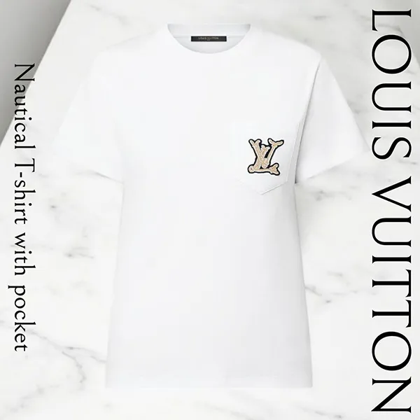 新作レディース*ルイヴィトン*ポケット付き 航海 Tシャツ コピー ホワイト 半袖 c25081602