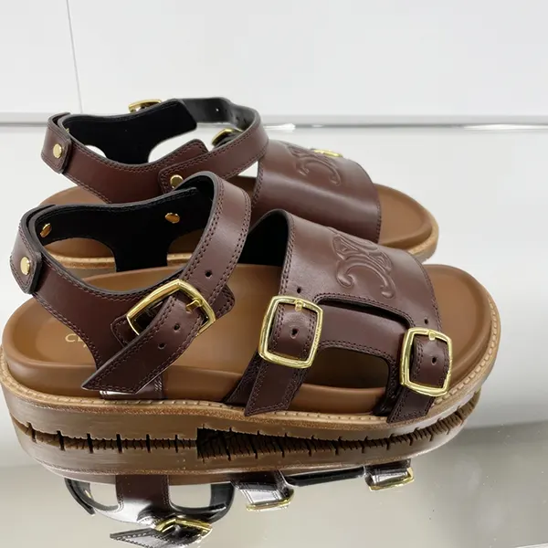 【スタイリッシュ♪】セリーヌ トリオンフ レザー サンダル 25 2色 359743644C.38NO
